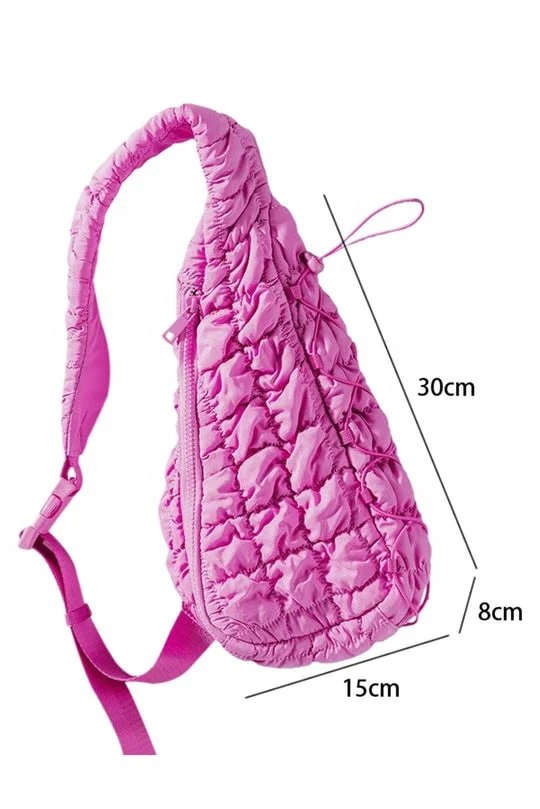 Wholesale Women Puffer Sling Bag Shoulder High Quality Custom Sports Bag Fashion Quilted Chest Bag for Women