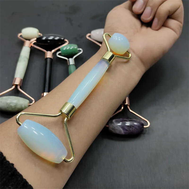Hot Sale Natural Healing Stone Rose Quartz Facial Jade Roller Crystal Face Roller