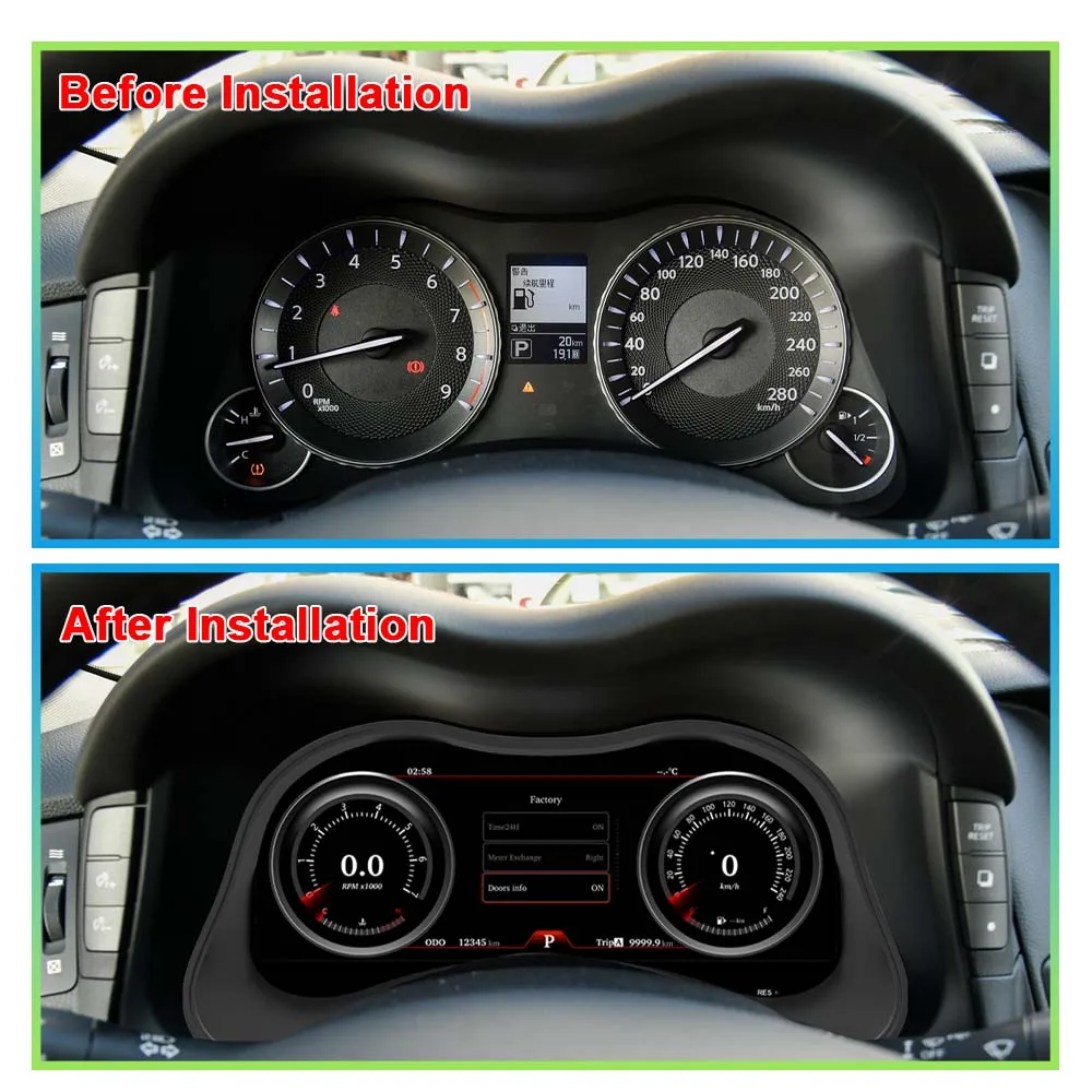 Bosstar Digital LCD Dashboard Panel Virtual Instrument Cluster CockPit Speedometer for infiniti Q70 QX80