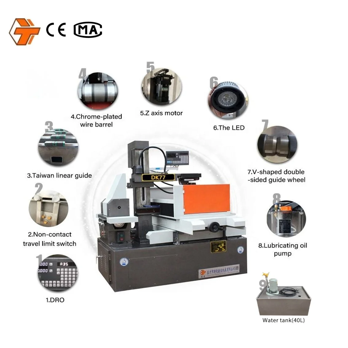 New Design Low Price DK7755 Integrated High Accuracy Big Taper Wire Cut Edm Machine Molybdenum Wire Cutting Machine