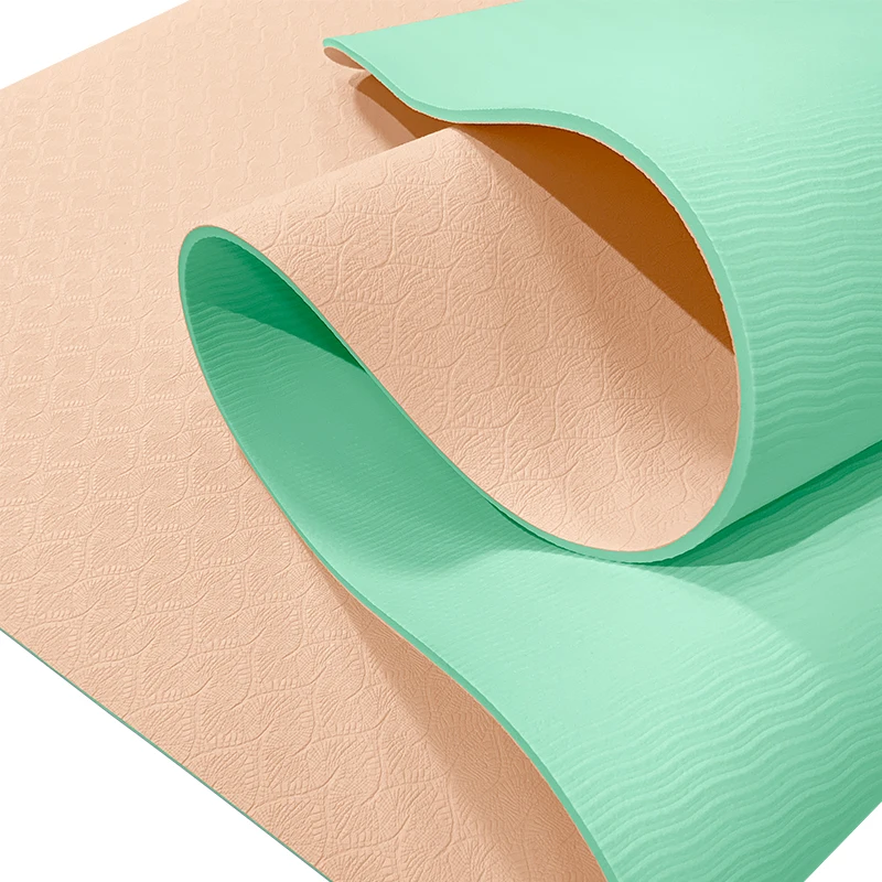 Eco Friendly Durable  Organic Custom Logo Print Tpe Yoga MatCheap Thick Fitness Foldable Travel Exercise Yoga Mat