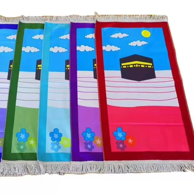 Modern Drop Shipping Ma Islamic Children kids interactive Muslim Mat portable Turkish Prayer Rug For Kids