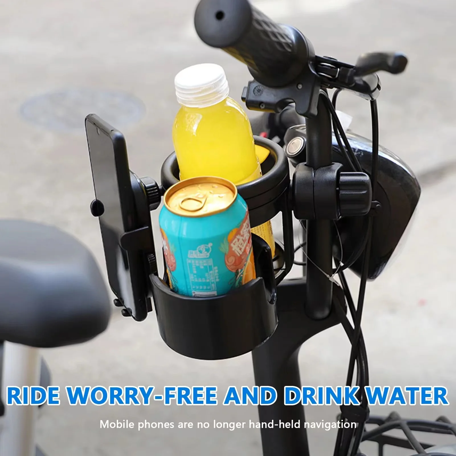 Stroller Cup Holder 3 IN 1Phone Organizer Holder Adjustable Drink Holder For Stroller Walker 360 Degrees