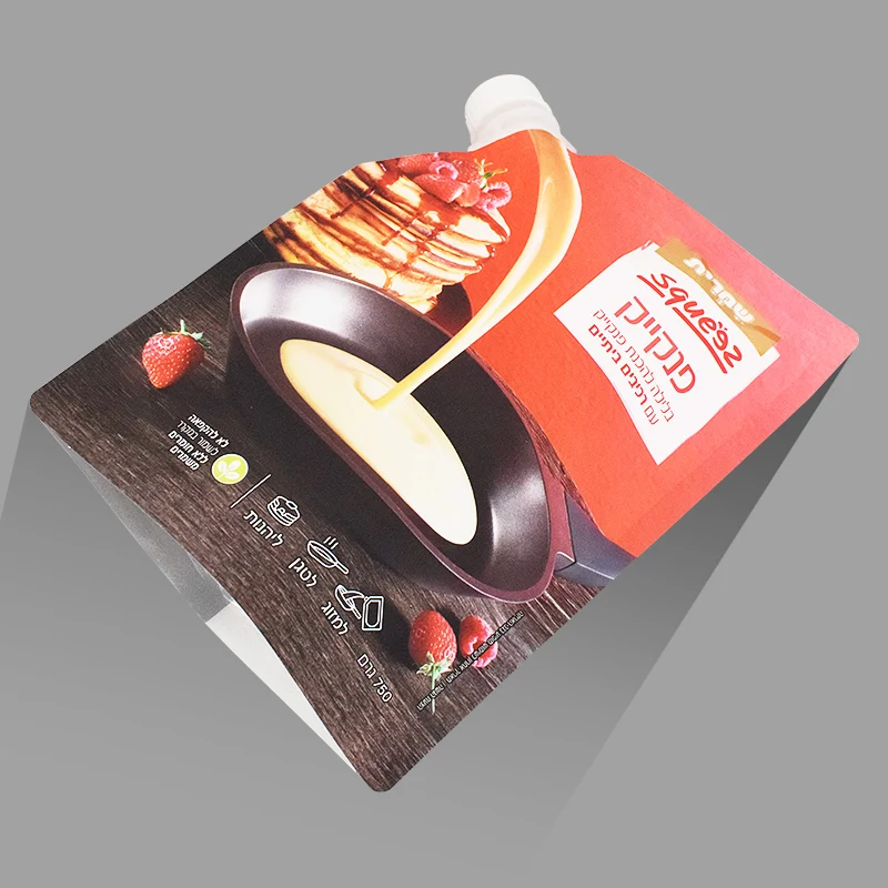 Custom logo Pink Drink Reusable Liquid Spout Pouch Mixed Juice Plastic Liquid Pouch