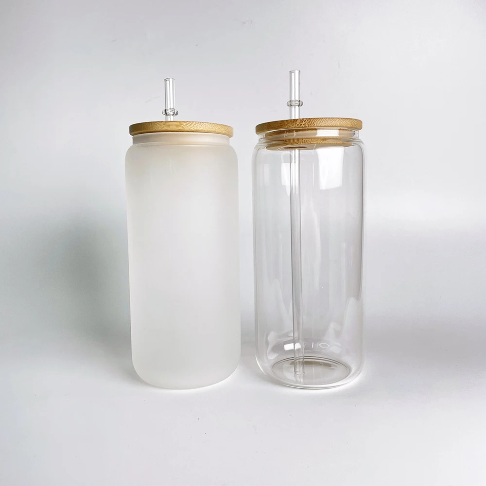 Free shipping 20oz sublimation glass can US warehouse 12oz 16oz blank sublimation drinking glasses can gifts Soda can glass