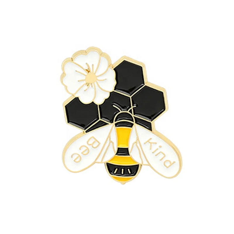 Unique Design Wholesale Factory Price Yellow Bee Lovely Charming Gold Plated Fashion Lapel Pins