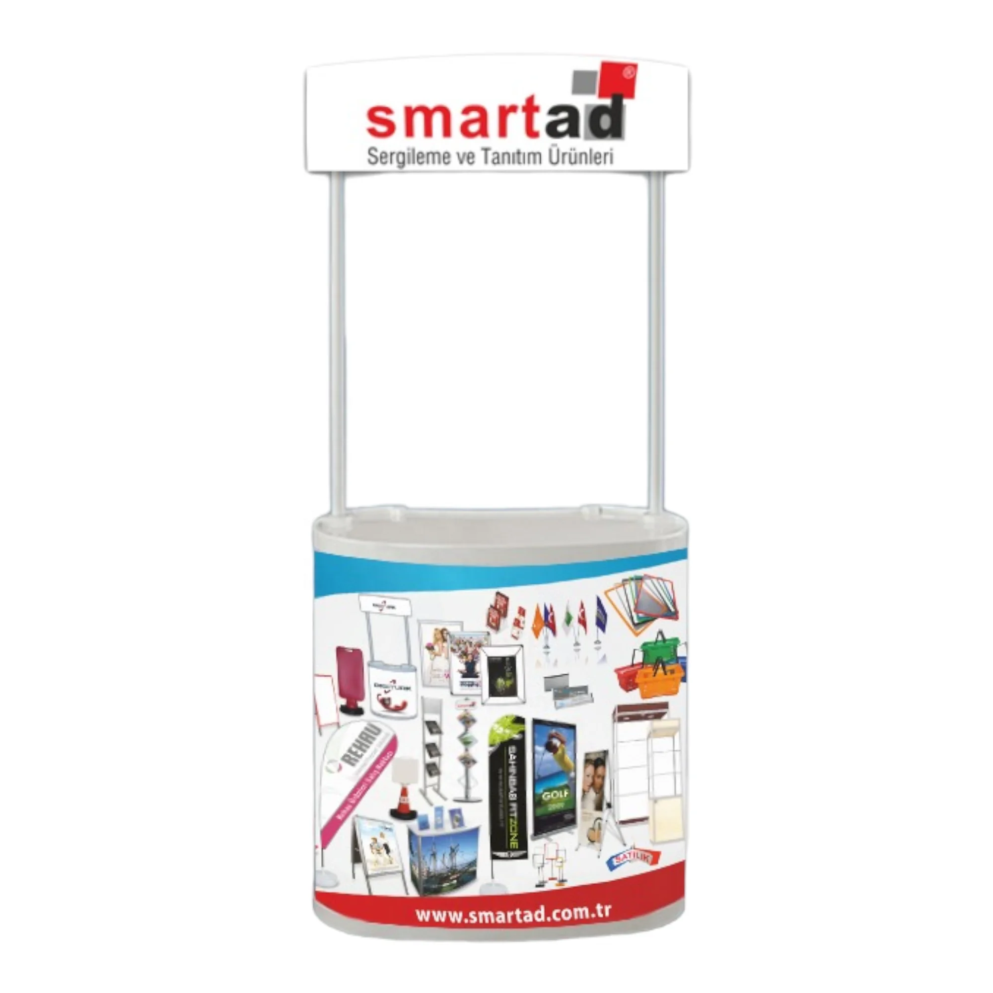 Quality Plastic Supermarket Oval Foldable Counter Display Stand Marketing Displays Exhibition Bean Promostand