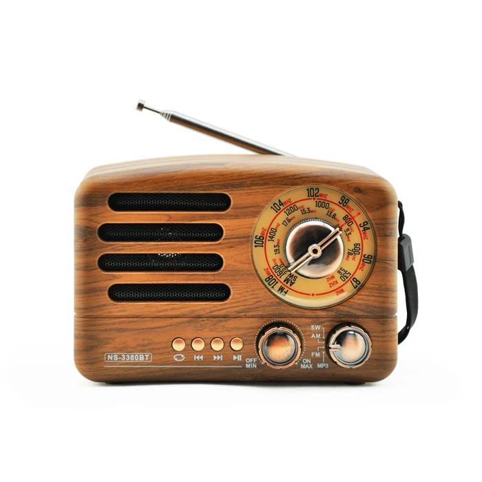 Old Fashioned Smart Vintage Mini Digital Home Multimedia Retro Wood Speaker BT Usb Am Sw Fm Radio For Gift