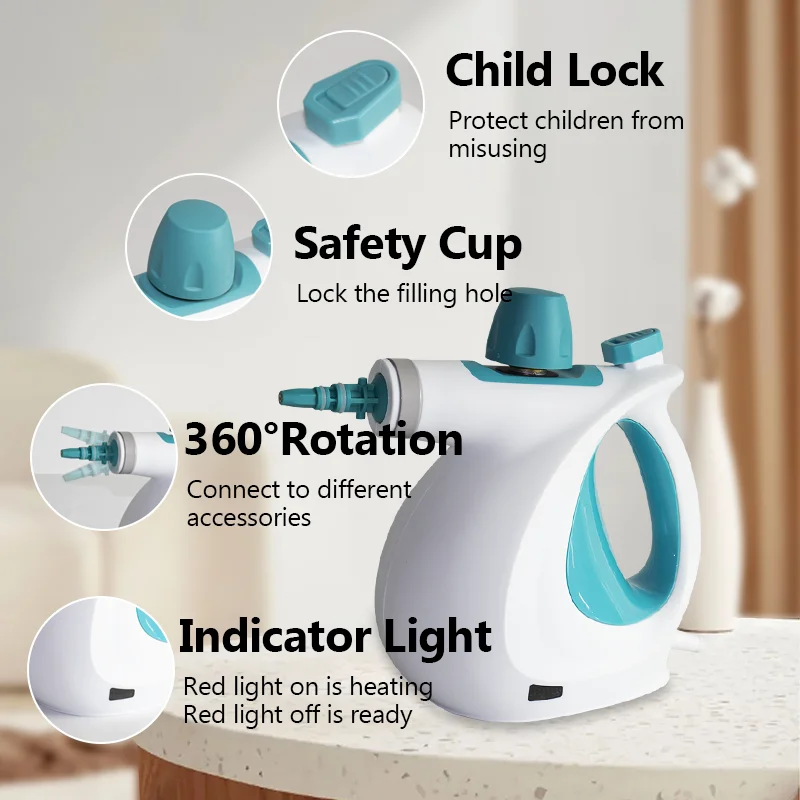 2024 New Design Multipurpose Pressurized Steam Cleaners For Home Use With Continuous Steam Accessory Kit To Remove Grime Grease