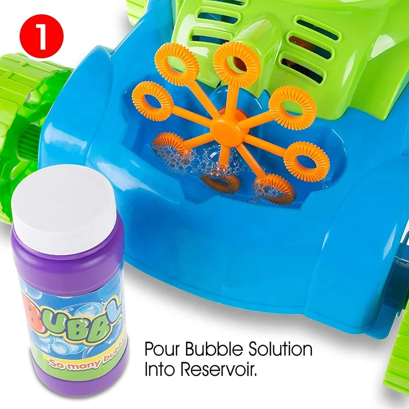 Amazon Hot Selling Electronic Bubble Blower Machine Toys Bubble Lawn Mower Toy for Kids