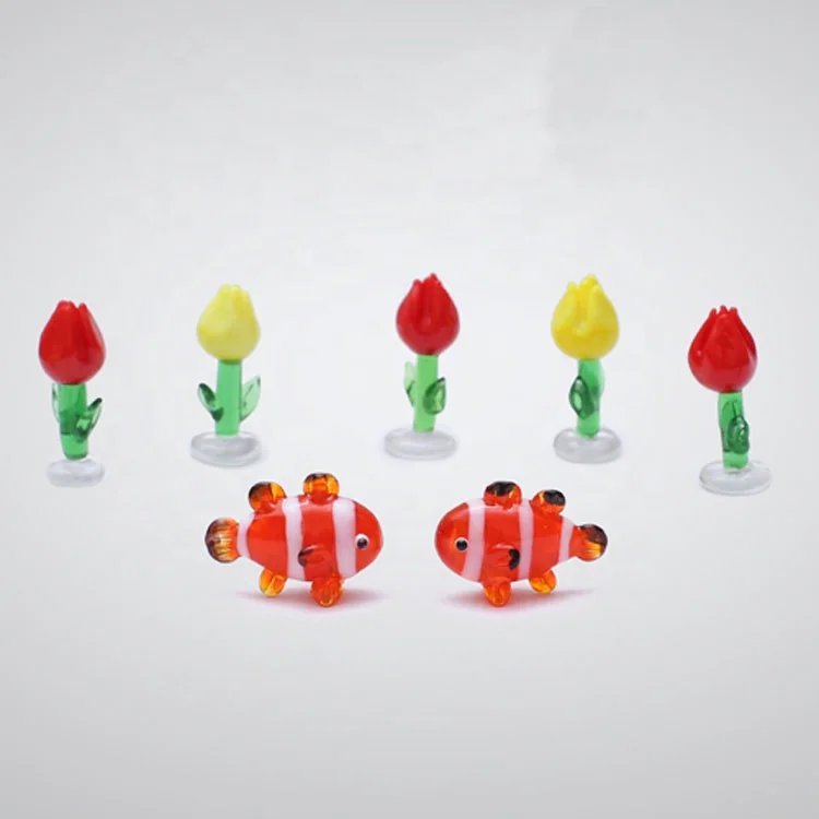 Miniature Murano Brown Glass Funny Dolphin Tiny Sea Turtle Cheap Crown Fish Penguin Koala Polar bear Small Animal Figurines