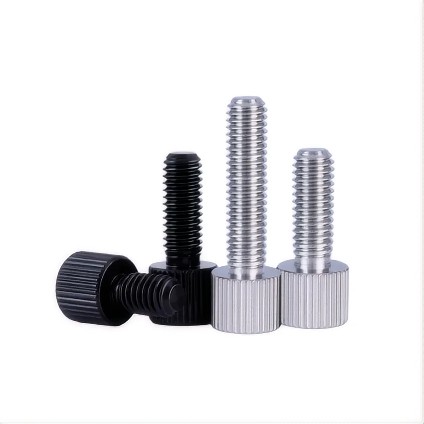 Custom Stainless steel hand thumb screw slotted flat knurled head m3 m4 m5 m6 machine thumb screw m8