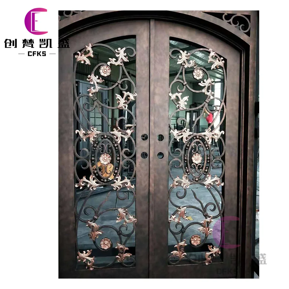 Iron Steel Aluminum Security Door Panel Entrance Waterproof Door Design Modern Solid Door Home Gate