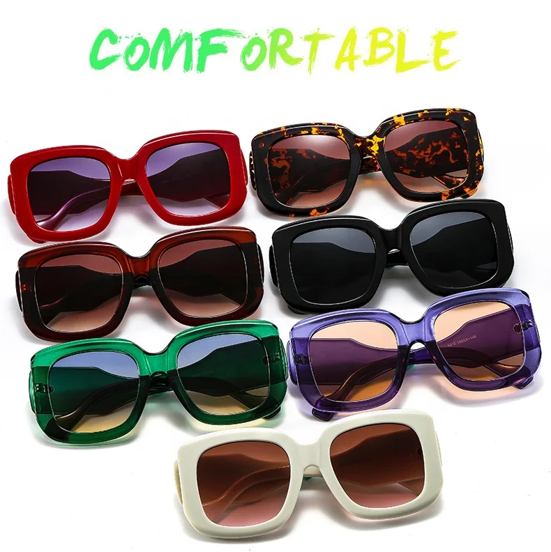 Big square sunglasses men luxury trendy sun glasses square frame plastic sunglasses for women uv400 oversized sunglasses women