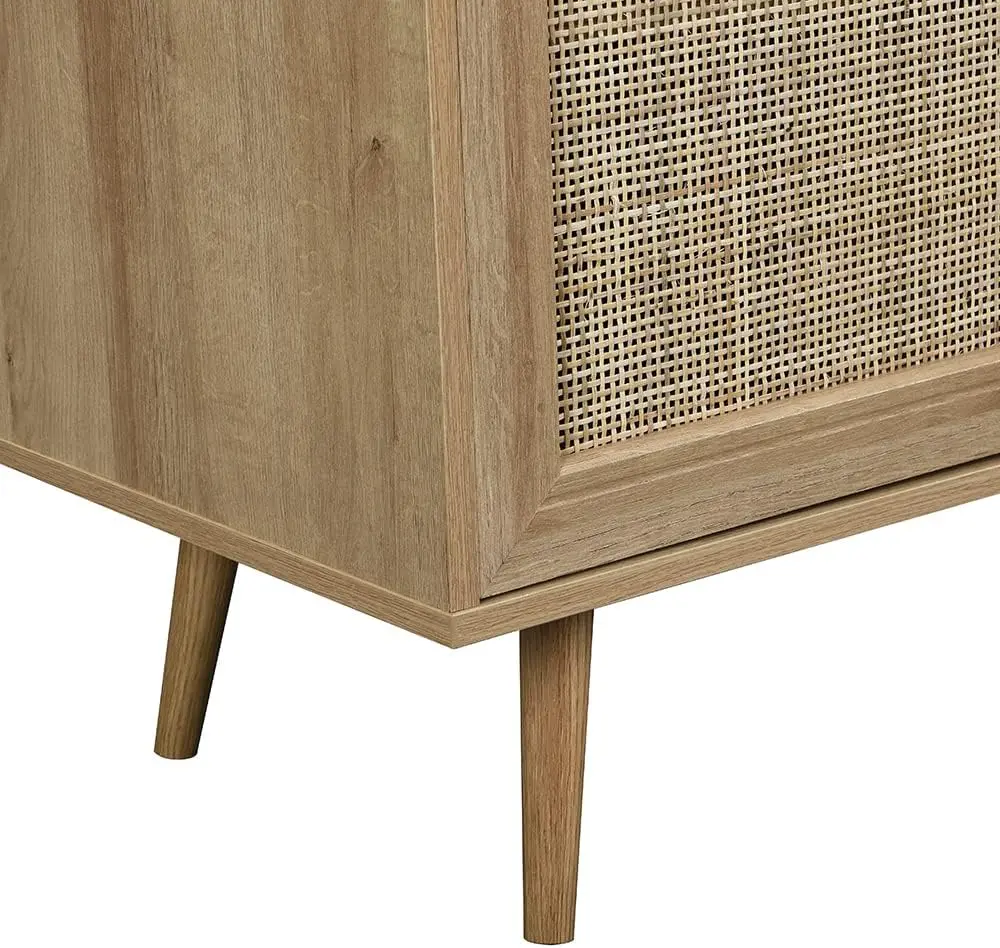 WDF High Quality  Vintage Rustic China Country Drawer Storage Cabinet Corner Wooden Rattan Cabinet for house using