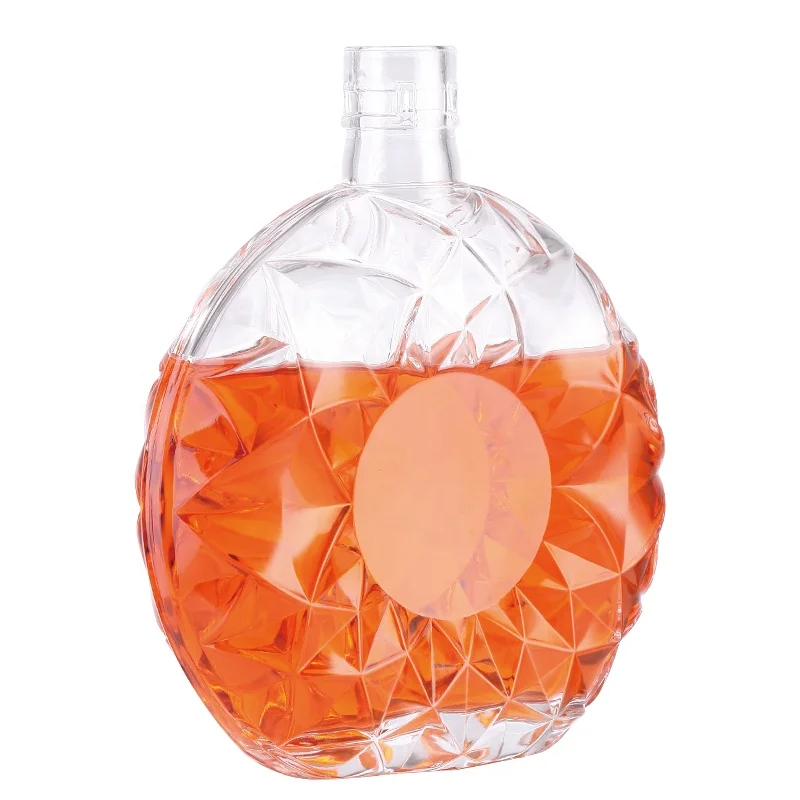 500 мл 700 стеклянная бутылка горячего тиснения для ликера бренди