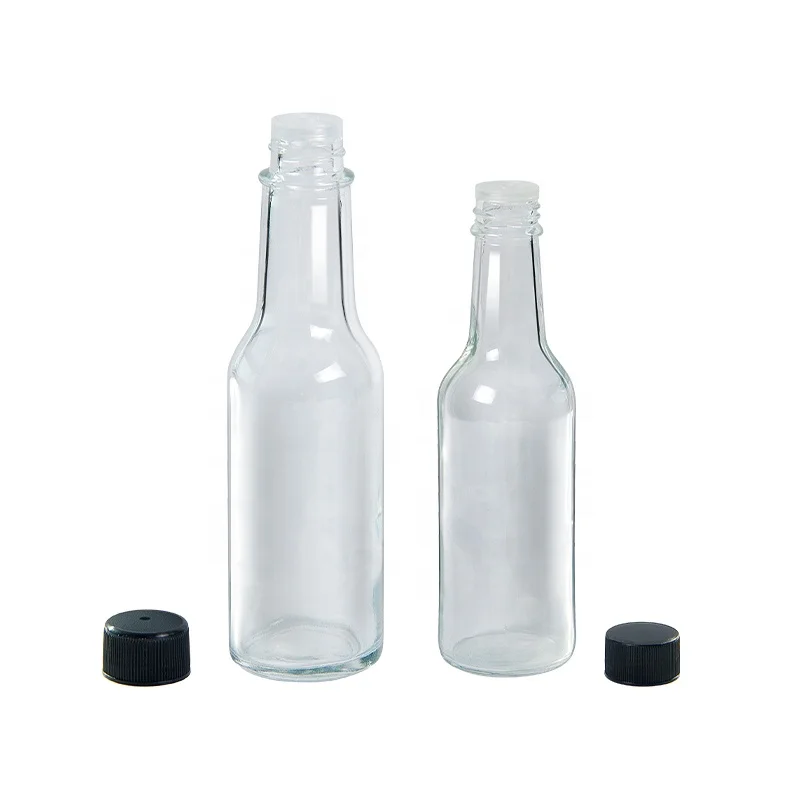 ANAND Small Sauce Bottles 3oz 5 oz 8 oz BBQ Sweet Chili Soy Hot Sauce Glass Bottle with Plastic Screw Lids