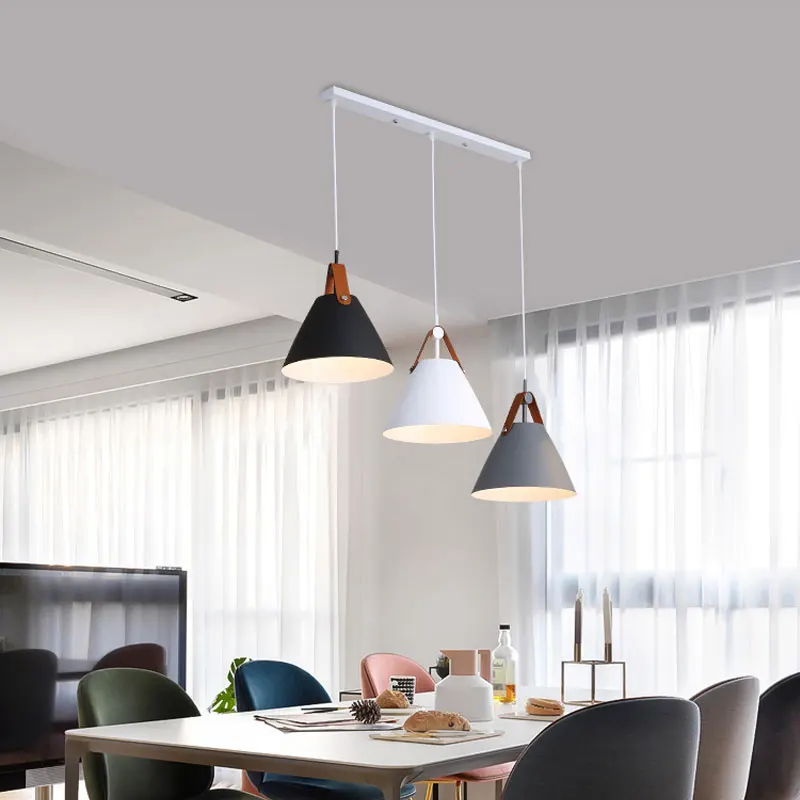 Zhongshan supplier creative art cafe dining room metal modern hanging pendant lights nordic pendant cone lamp