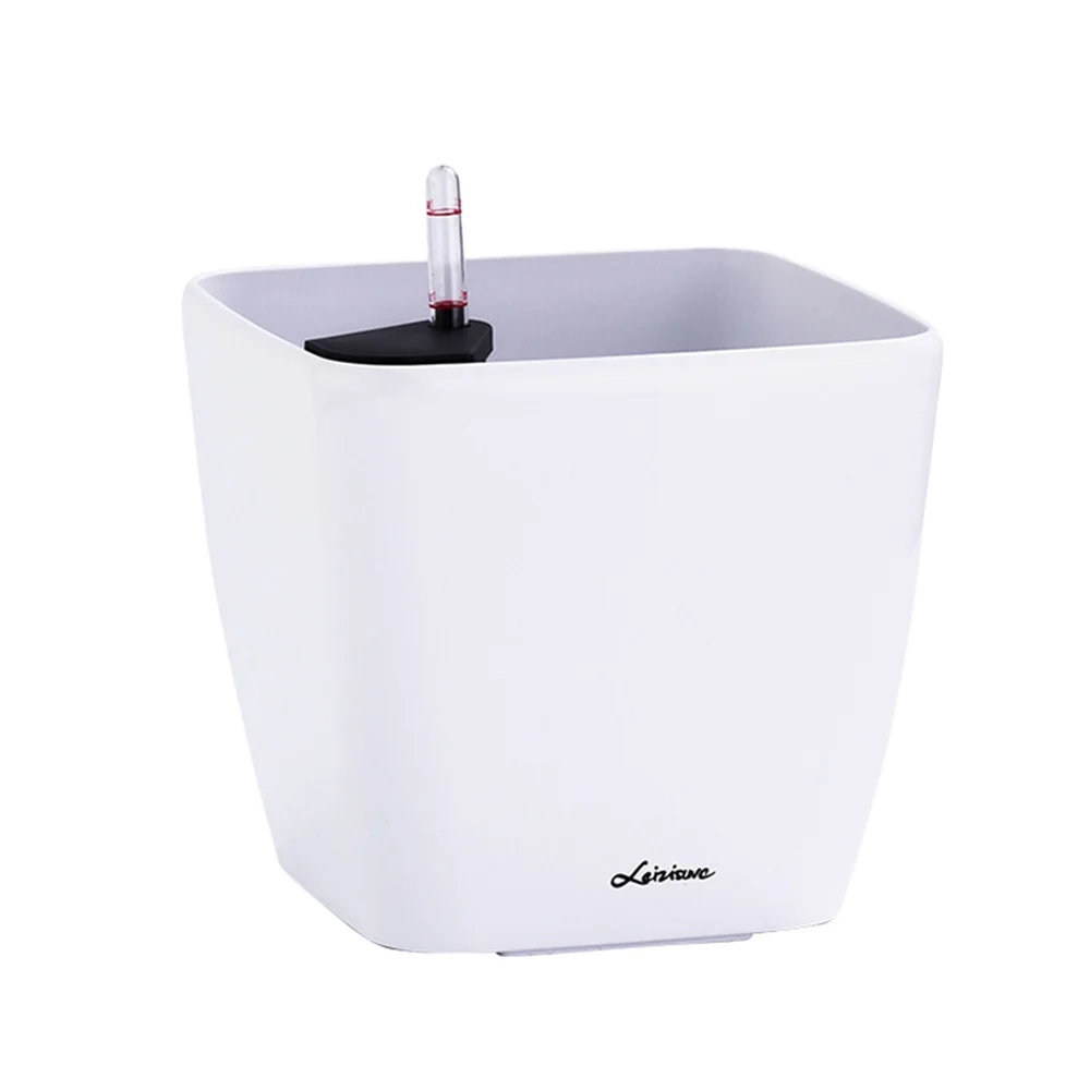 Leizisure Square Shaped Pure Color Large Glazed Ceramic Home Garden Office White Planter Flower Plant Pots