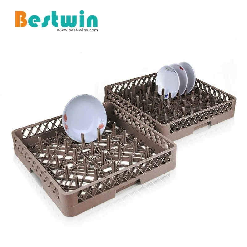 64/25 Peg Plastic Plate Tray Divider Dish Storage Rack Commercial Dishwahser Basket