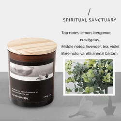 Candles Scented Candles With Amber Color Glass Jar Wood Lid