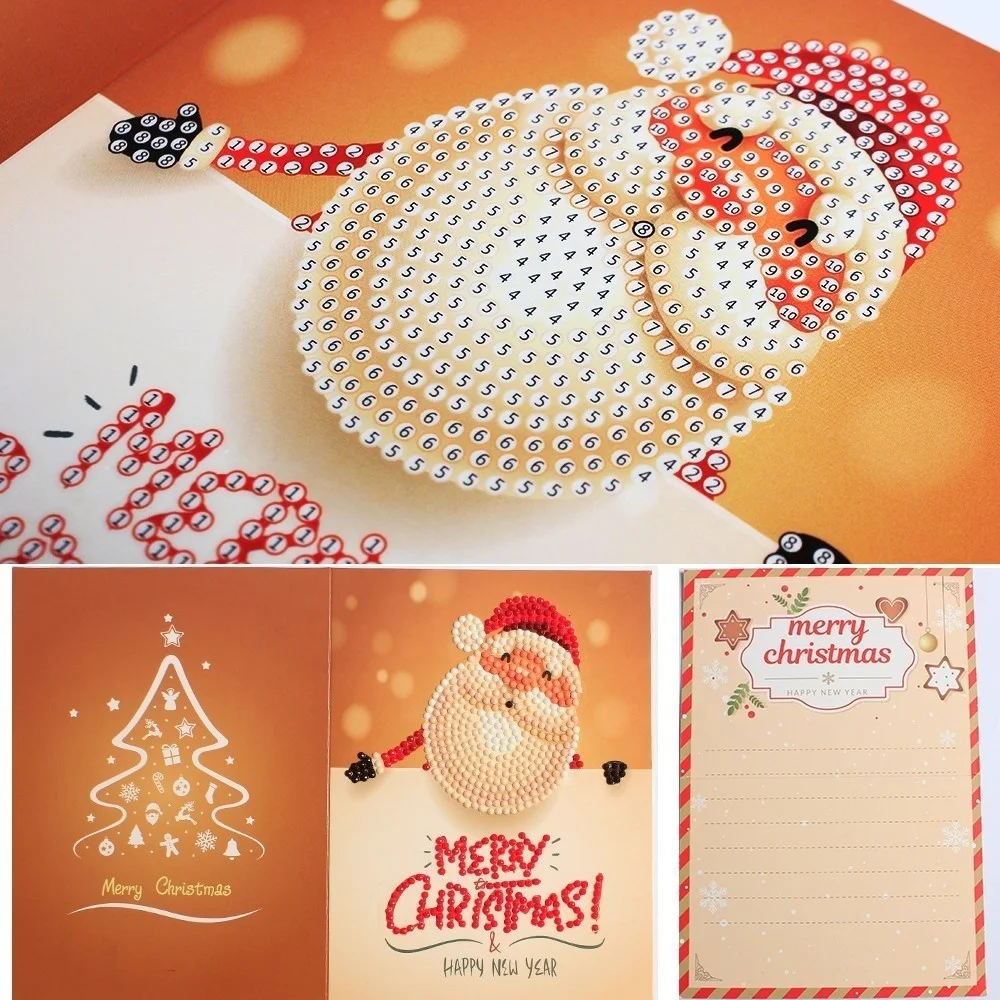 
2021 new arrivals 5d Diamond painting christmas cards diy Greeting Festival Cards Gifts 