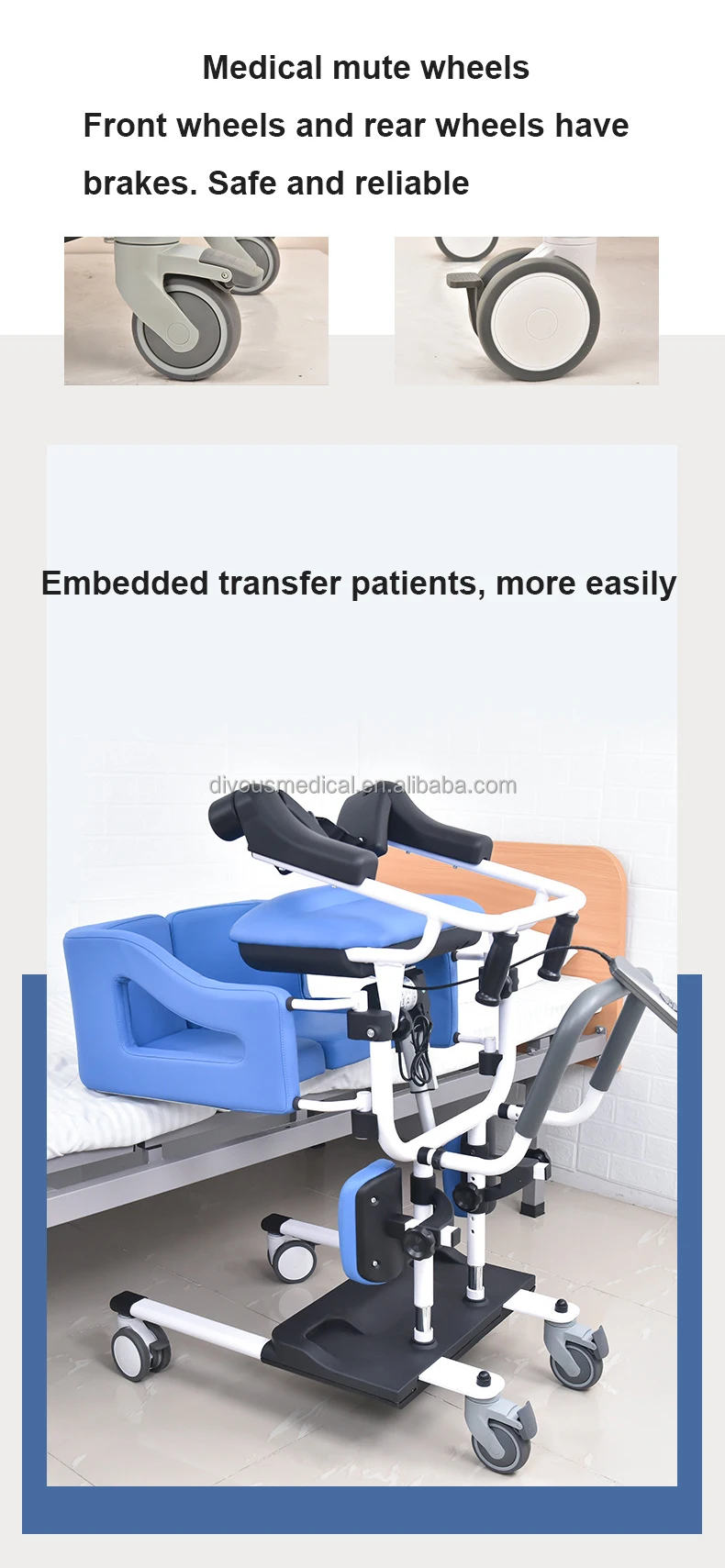 Electric Patient Lift And Transfer Chair Hoist Patient Transfer Commode Chair For Paralyzed Older