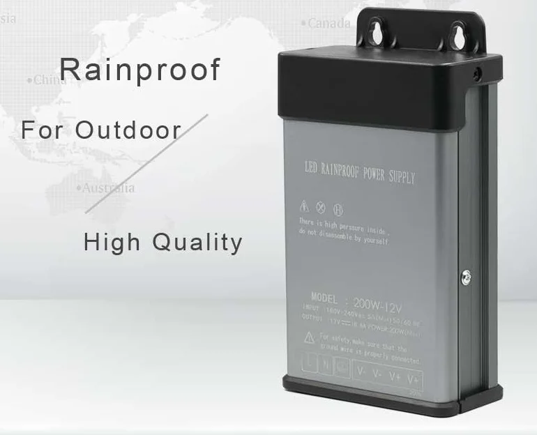 Rainproof 200W-1000W adapter Switching 12 Volt AC DC Led Power Supply