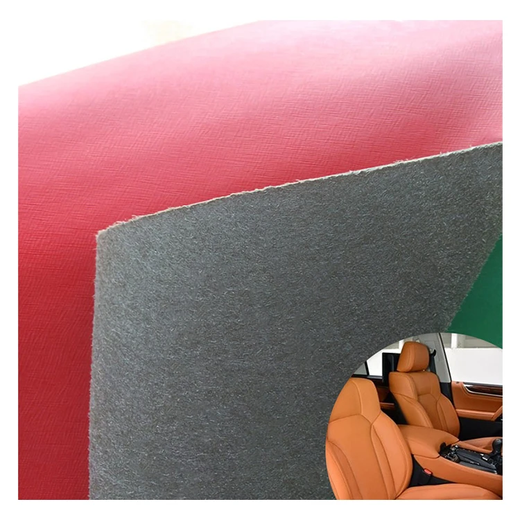 Wholesale Cheap Supplier Flame Retardant Natural Look Fabric Pattern PU Leather Upholstery For Car Seat