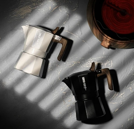 Высококачественный двухклапанный чайник для Мока Итальянский эспрессо домашнее оборудование приготовления кофе на открытом воздухе Кофеварка из нержавеющей стали