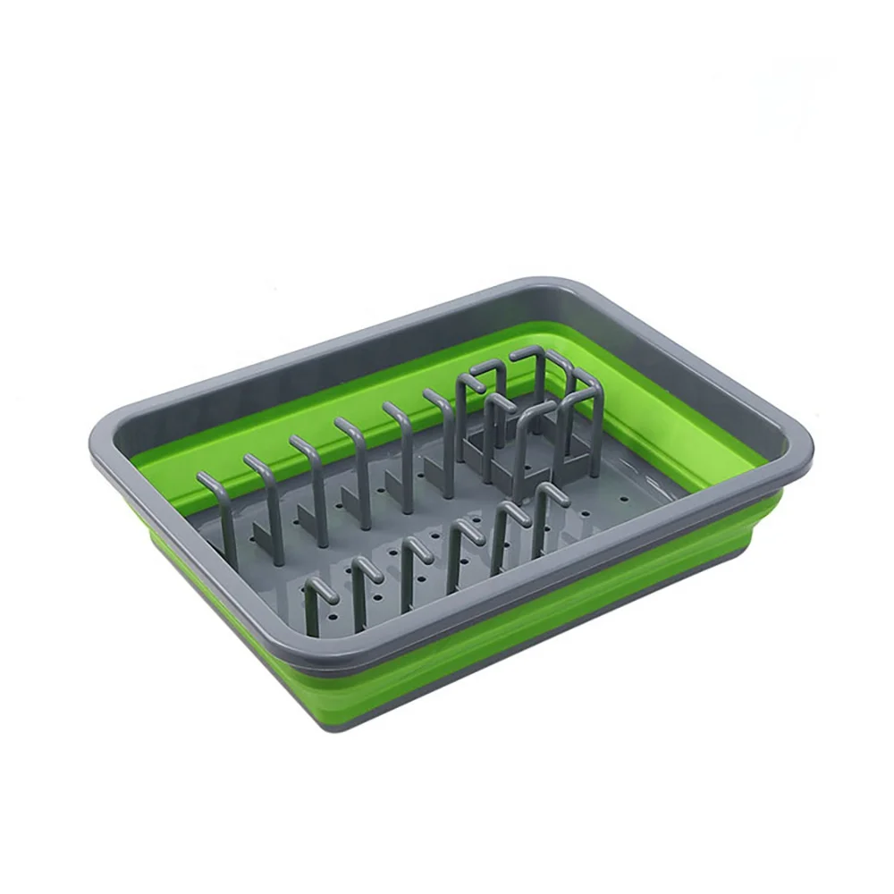 Amazon Hot Sale New Design Foldable Drain Dish Rack DIY Free Combination Folding Dish Rack Storage Box Storage Basket
