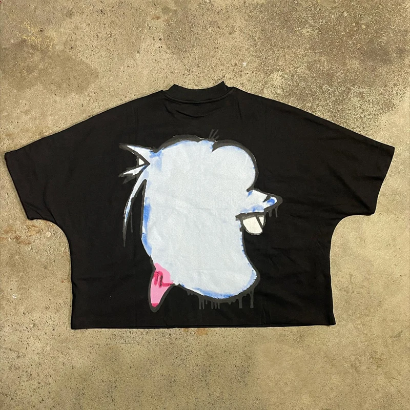 Укороченная футболка с графическим рисунком в стиле хип-хоп, уличная одежда, трафаретная печать, 100% хлопковая укороченная футболка, производитель