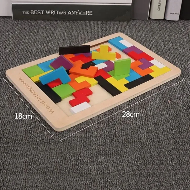 Горячая Распродажа: разноцветная деревянная игрушка-головоломка Tangram Jigsaw