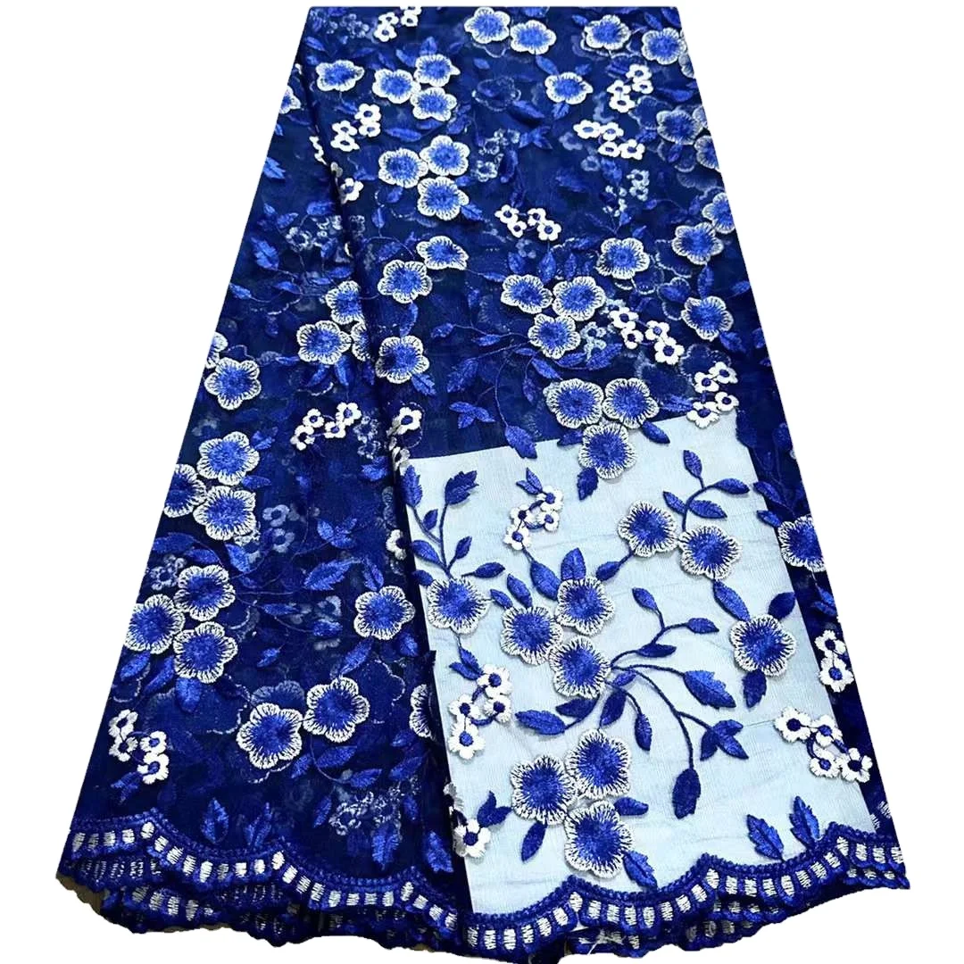 purple fabric african two-tone mesh Mesh Clothes embroidered tulle pattern beaded jacquard brocade fabric 5 yards