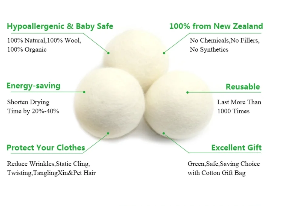 100% экологически чистые шарики ручной работы для сушки шерсти и фетра, шарики для стирки белья