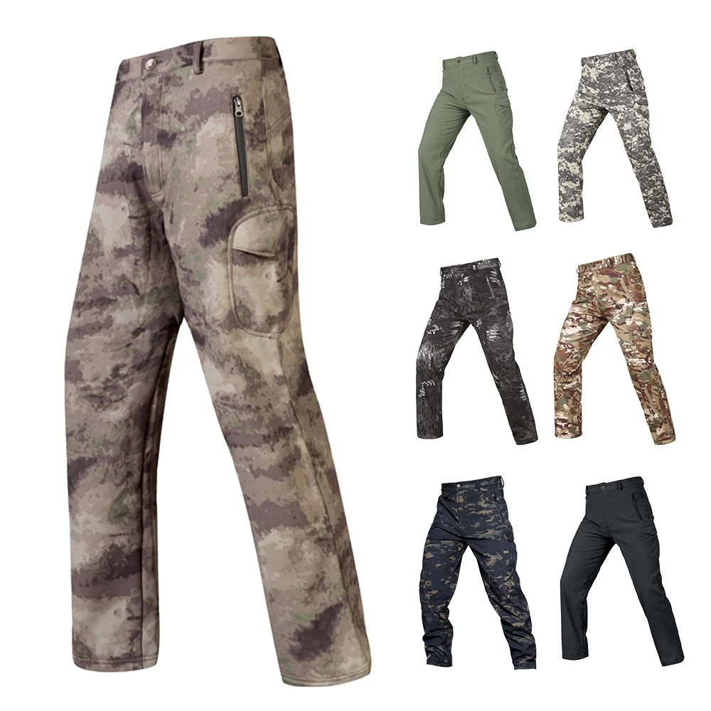 Outdoor Apparel Manufacturer Custom Men Tactical Training Shark Camo Pants Softshell Hunting Pants & Trousers For Outdoor Hiking