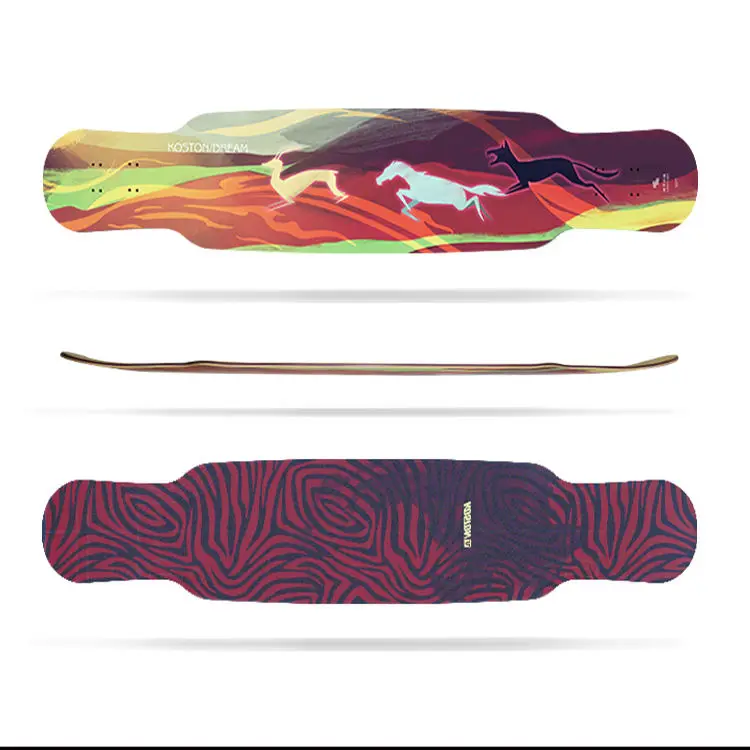 KOSTON Canadian Mixed Bamboo and Carbon fiber Long Deck Dancing Longboard Deck