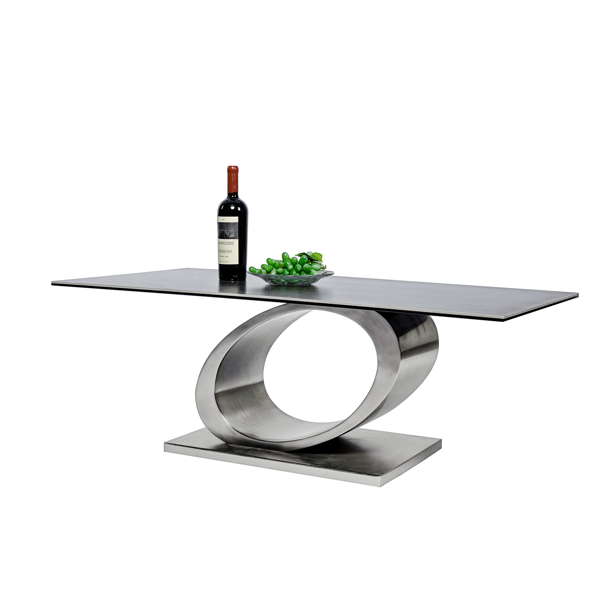 Modern Simple Living Room Furniture Ceramic Matte Top Metal Iron Base Rectangle Center Coffee Table With Side Table