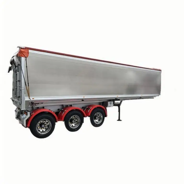 Factory price high quality 3 Axles Rear Lifting Dump Semi-trailer Aluminum Alloy Tipper Semi Trailer for Farm Grain Transport