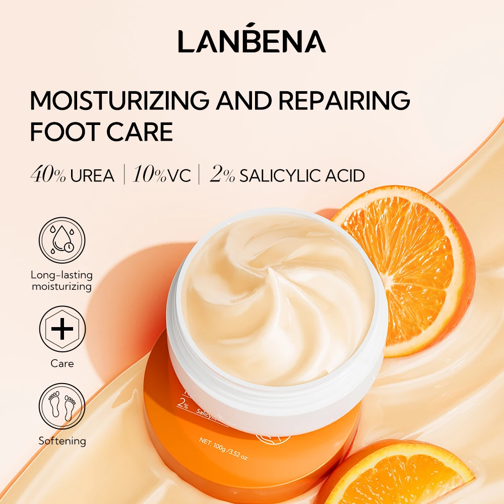 Lanbena Urea Cream 40% plus Salicylic Acid 2%, Foot Cream for Dry Cracked Heels Feet Skin Barrier Repair Cream