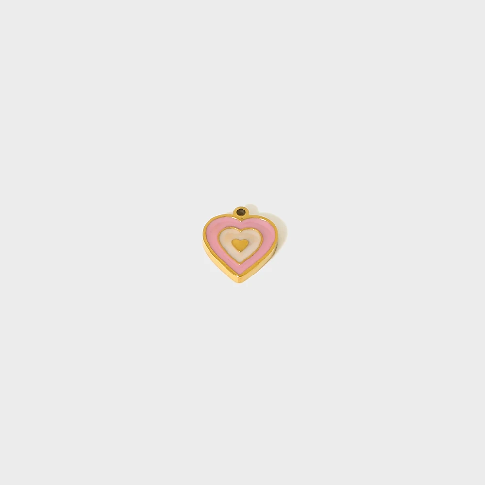 Waterproof 18K Gold Plated Stainless Steel Colorful Cherry Key Heart Flowers Banana Charms DIY Jewelry Accessories for Women