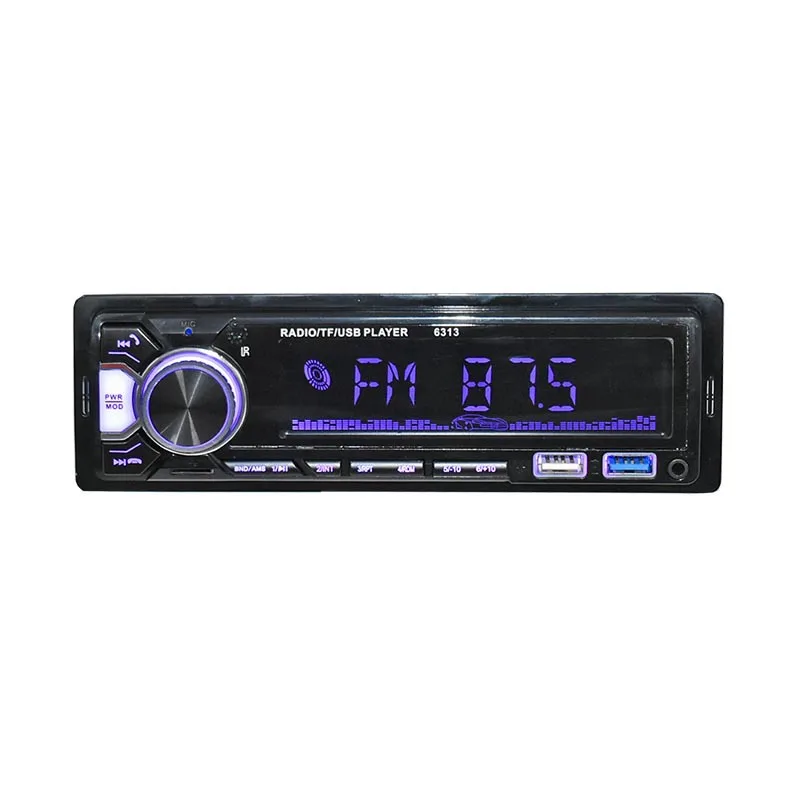 12V single din colorful flashing led lights car MP3 player LCD display custom FM radio car audio with dual USB