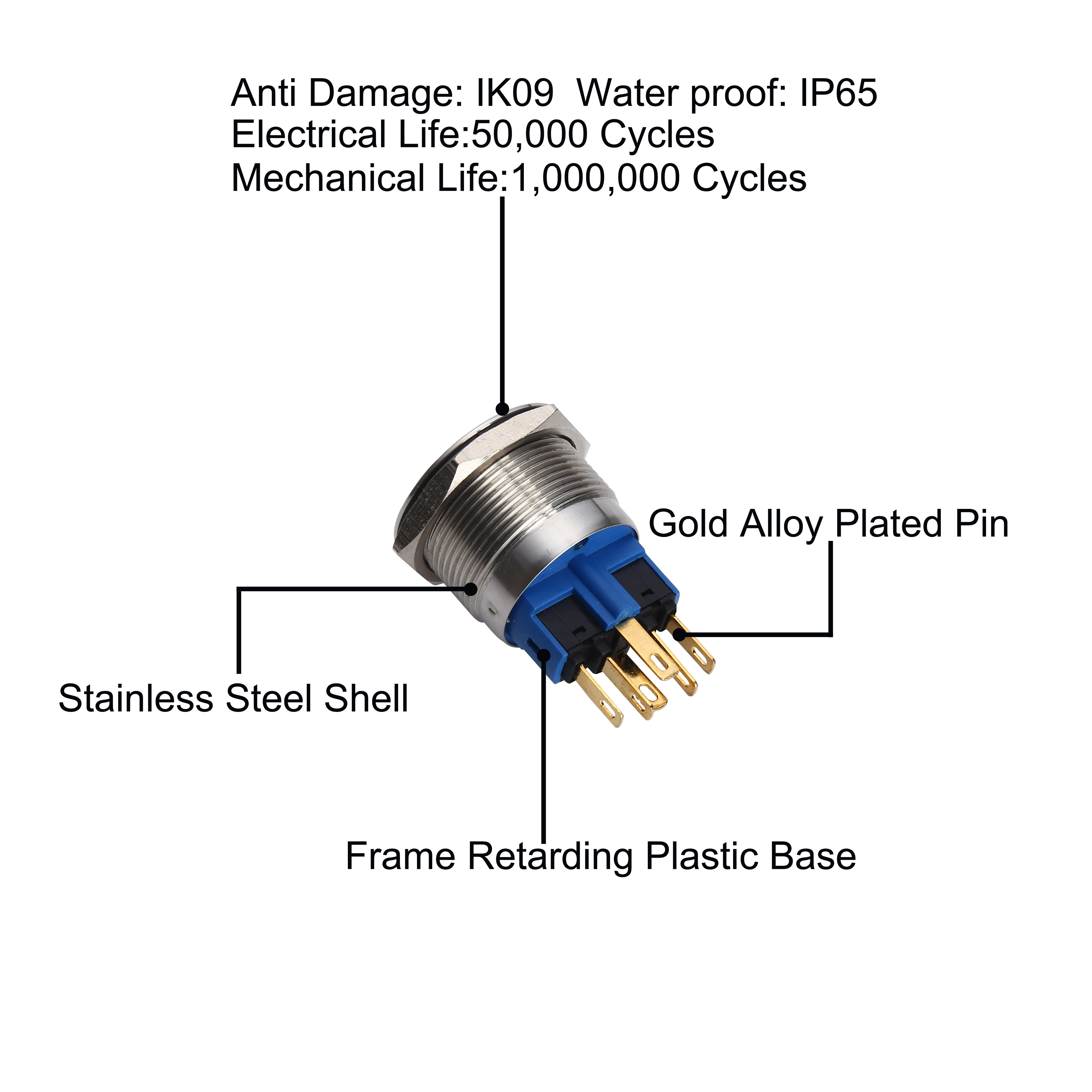 Customized LED Metal symbol push button switch, 22mm,factory outlet, manufacturer, OEM,GQ22 Series