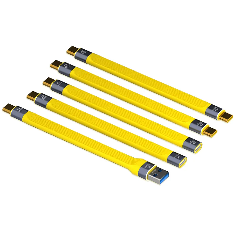 Type-C to USB A Data Cable USB-C male to female Power Short Cable 5A 100W Fast/Quick Charge Cable Unique FPC Flat De
