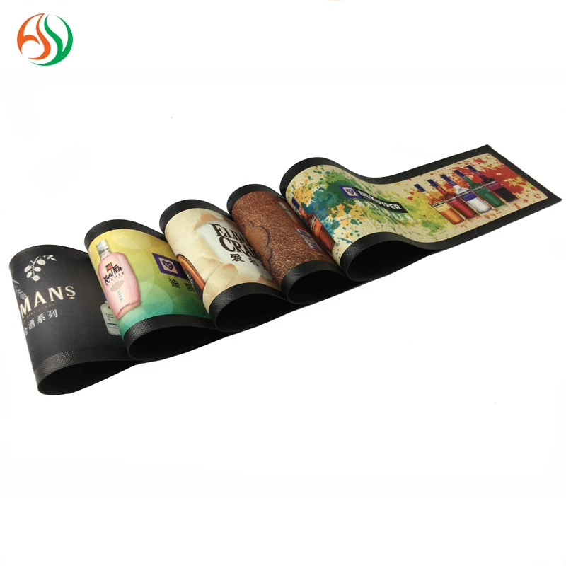 Promotional Non Slip Large Rubber Recyclable Bar Mats Woodford Reserve Tiki Bar Drink Mats Wholesale