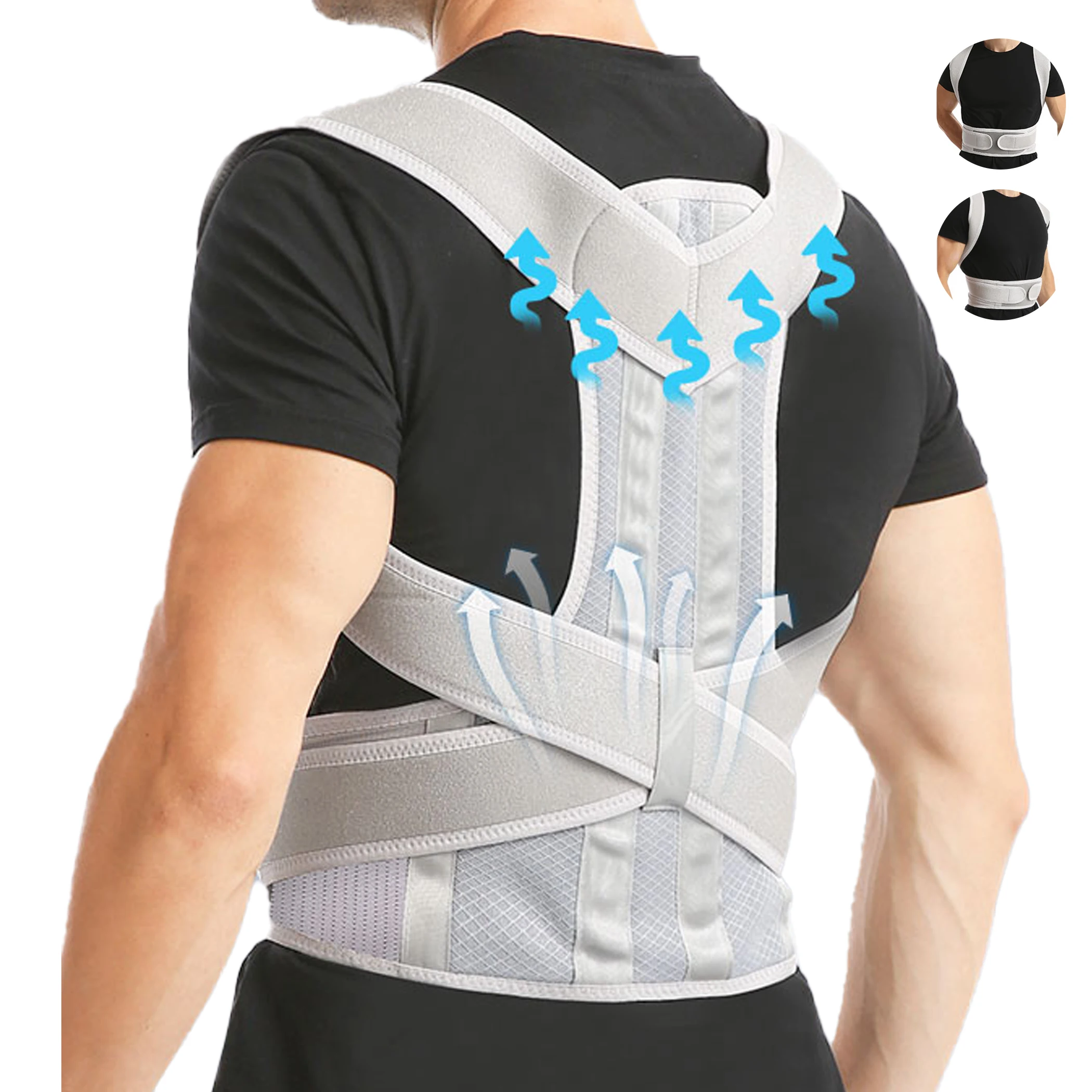RUNYI Hot Sale Office Sitting Posture Corrector Belt Neoprene Back Straightener  back brace for women and men