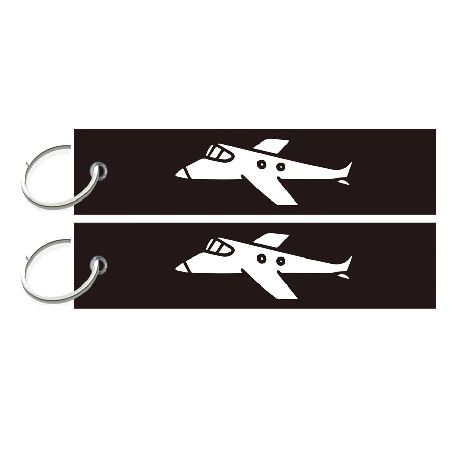 Factory Directly Price Custom Airplane Embroidered Keychain Key chain Remove Flight Jet Tag