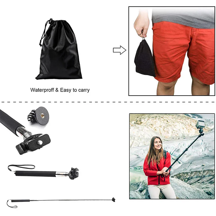 Slamoe 13 In 1 Gopro Accessories set for go pro hero8 7 6 5 4 3 kit mount for SJCAM for xiaomi yi camera for xiomi tripod GS21