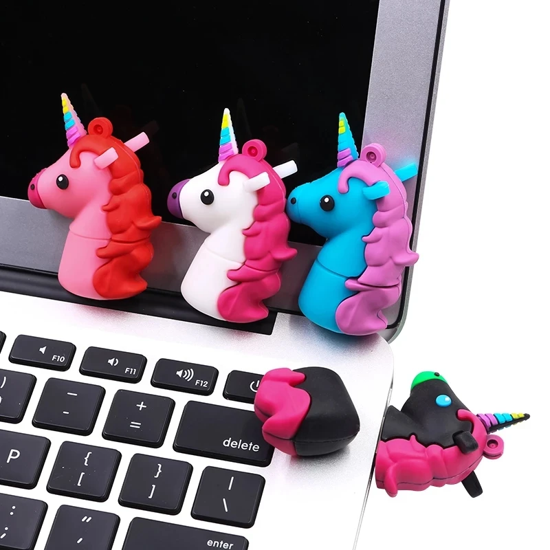 Cartoon Usb Flash Drive 64GB 32GB 16GB 8GB 4GB Pendrive Cute Horse Pen Drive Lovely Gift U Disk USB 2.0