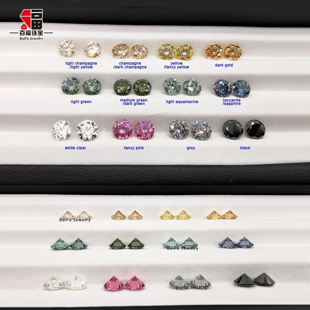 Baifu Jewelry wholesale price loose round black moissanite diamond